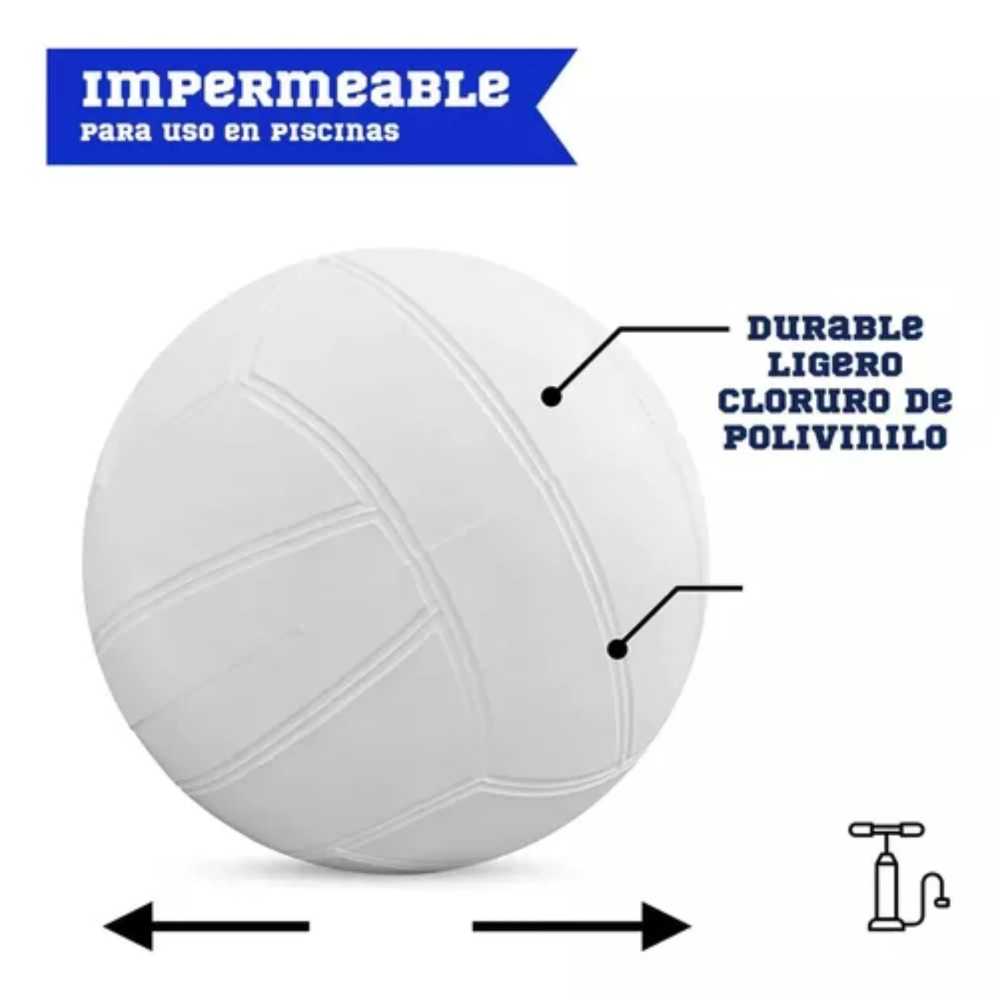 Balon Pelota Voleibol Acuático Piscina Playa Promocion Blanco - Image 3