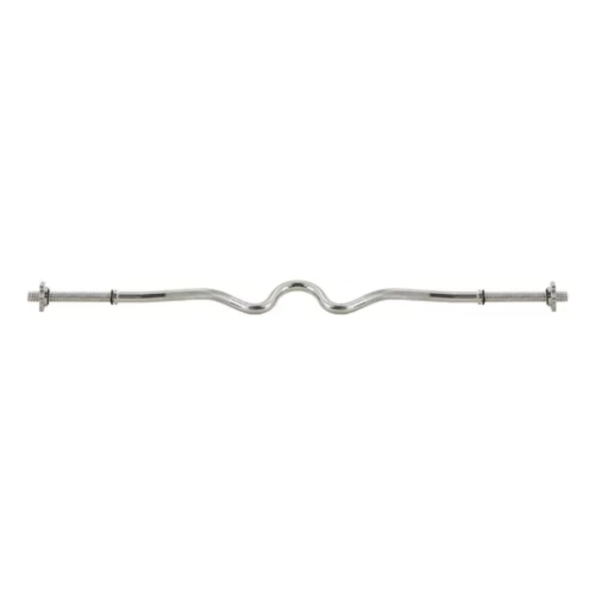 Barra Curva 120cm Para Pesas De Disco Estandar Acero Cromada - Image 2
