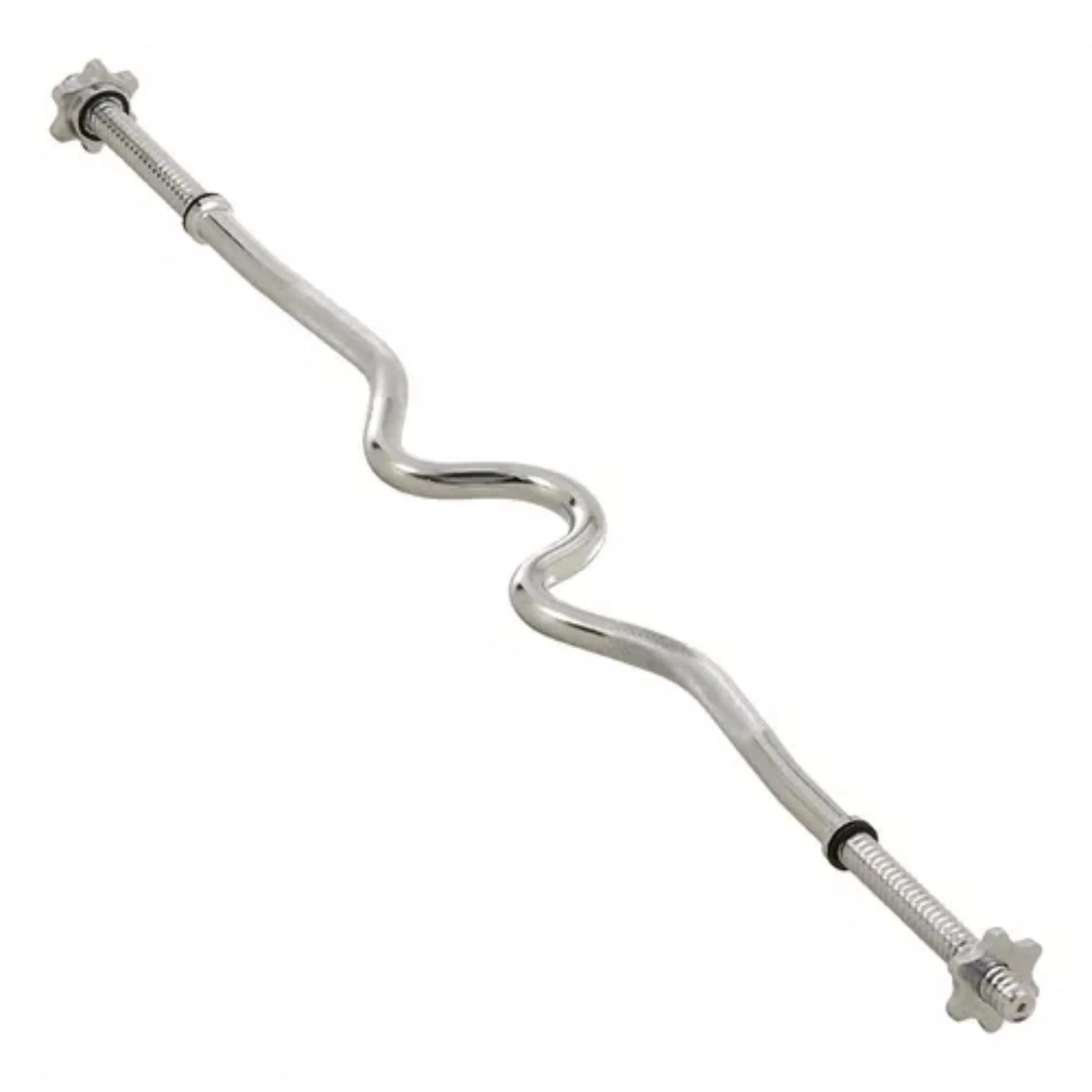 Barra Curva 120cm Para Pesas De Disco Estandar Acero Cromada - Image 3