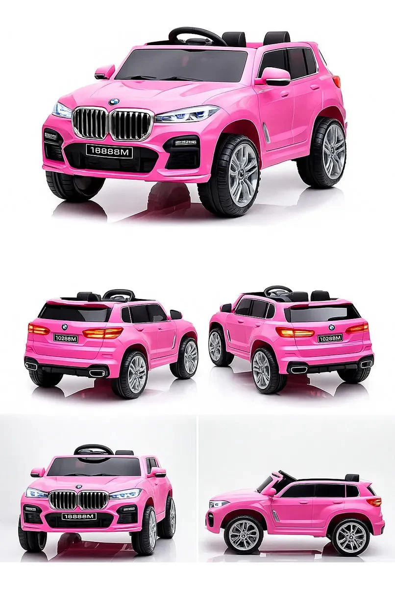 Camioneta Electrica Infantil Tipo Bmw Rosada Luces Y Sonido Rosa - Image 5