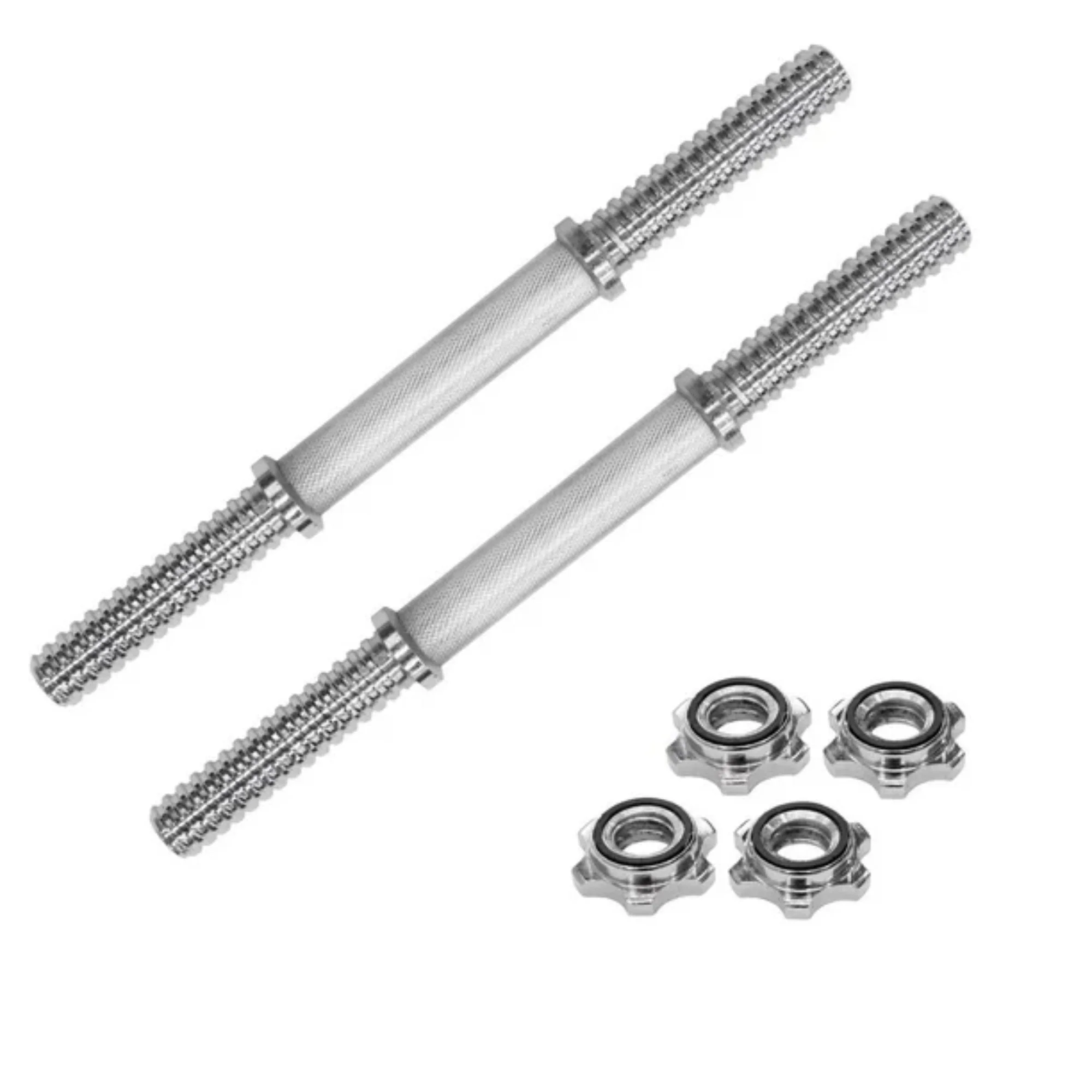 Combo de 2 Mancuernas de acero cromado 35cm/ diametro 3cm