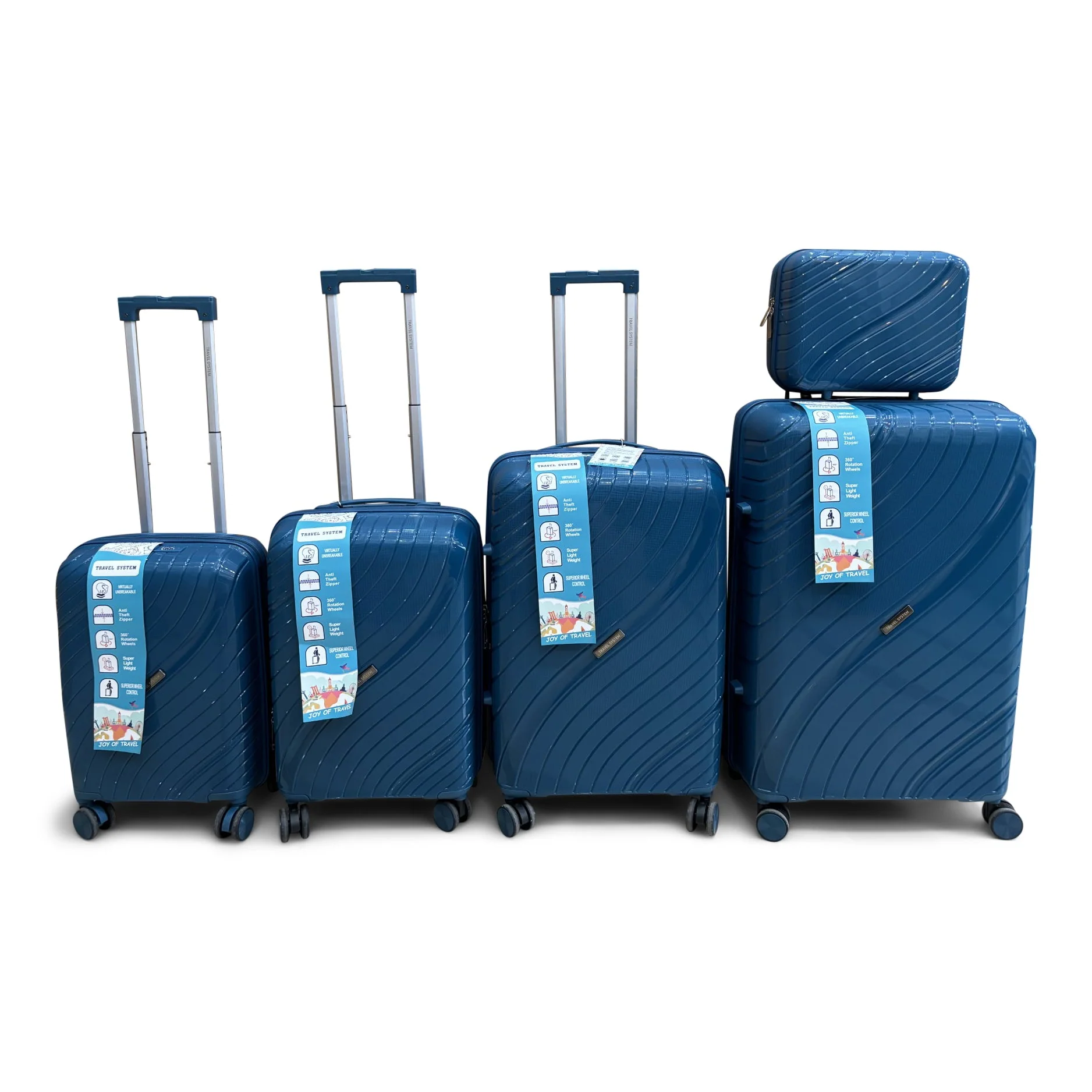 Combo de Maletas de Viaje Travel System 5 Tamaños Seguro TSA Rosado - Image 9