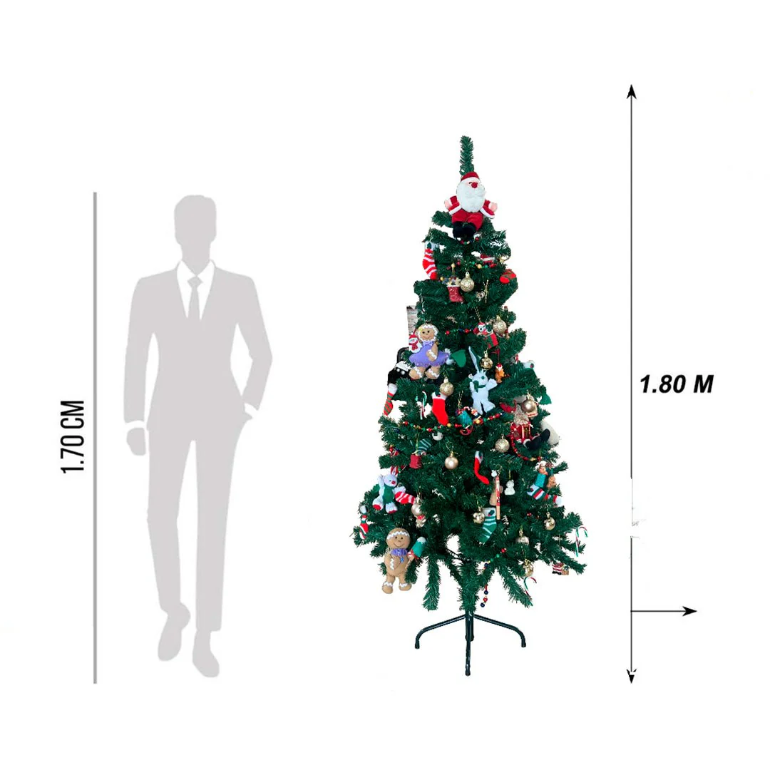 Arbol De Navidad 1.80cm Robusto 850 Ramas Verde - Image 5