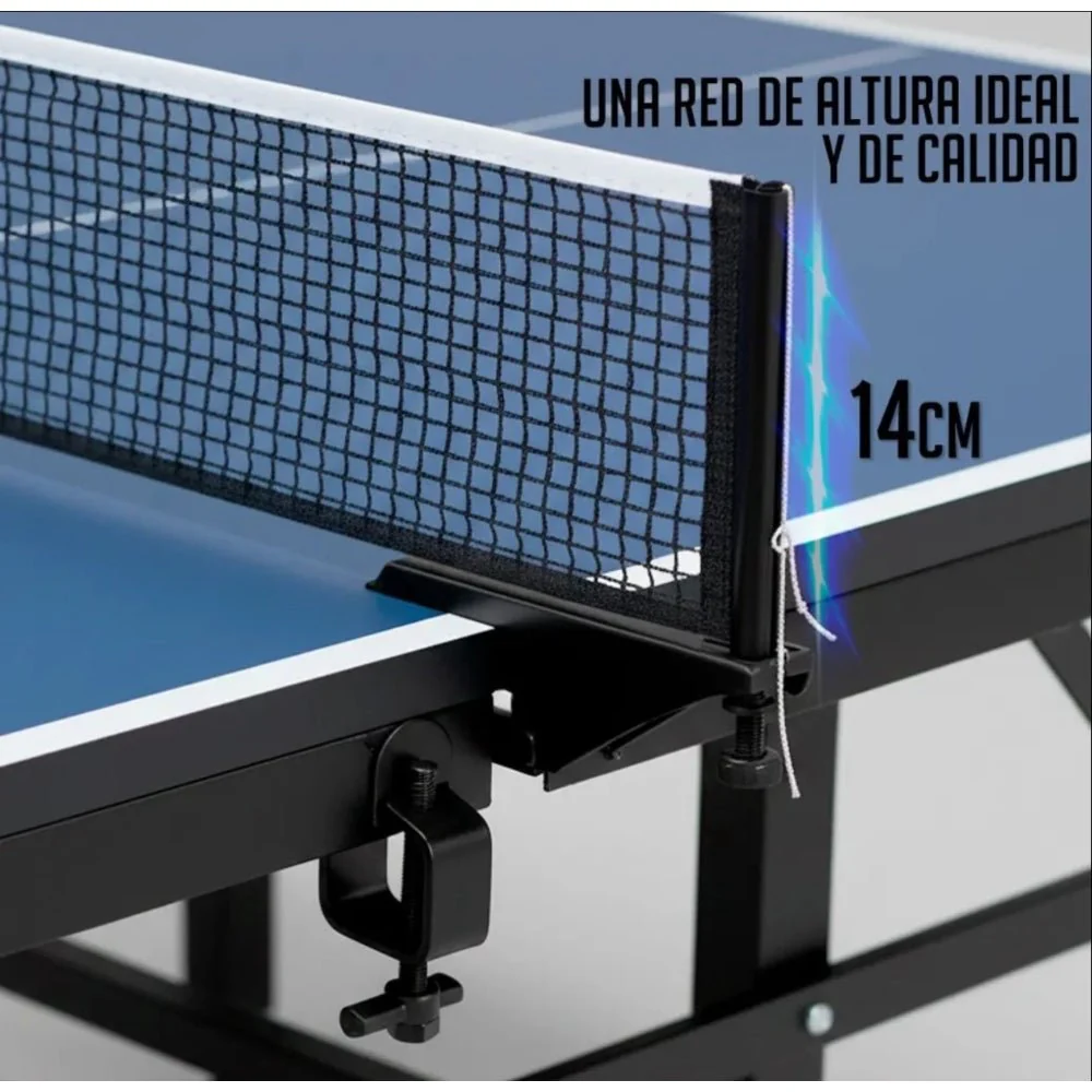 Mesa De Ping Pong Profesional 18mm Color Azul claro Con Ruedas - Image 4