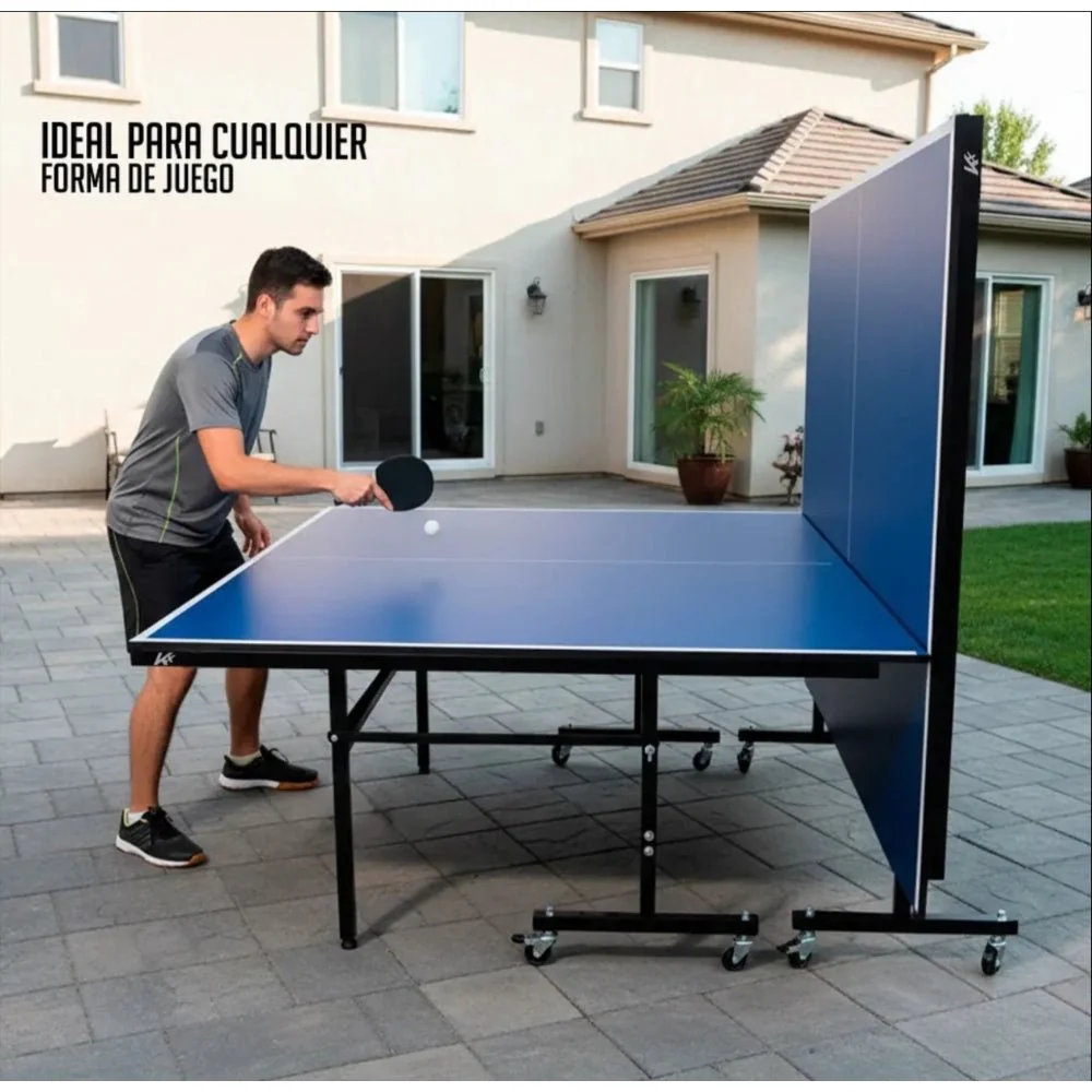 Mesa De Ping Pong Profesional 18mm Color Azul claro Con Ruedas - Image 6