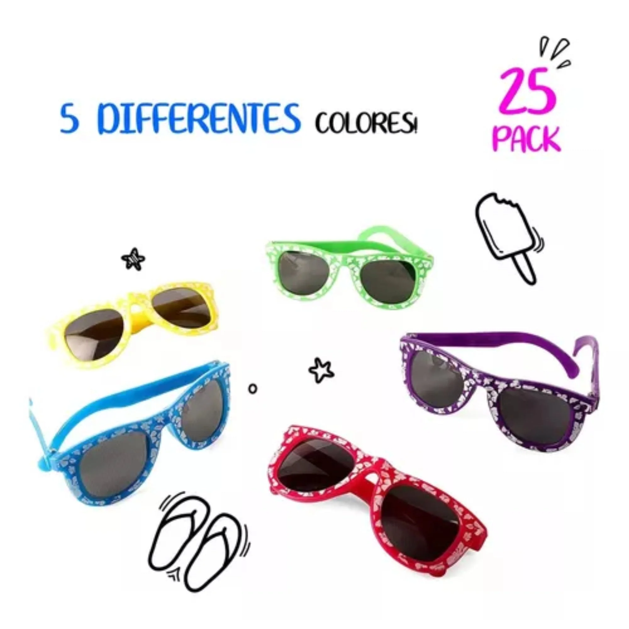 Paquete 25 Gafas De Sol Niños Fiesta Recuerdo Piñata Obsequio Fiestas - Image 3