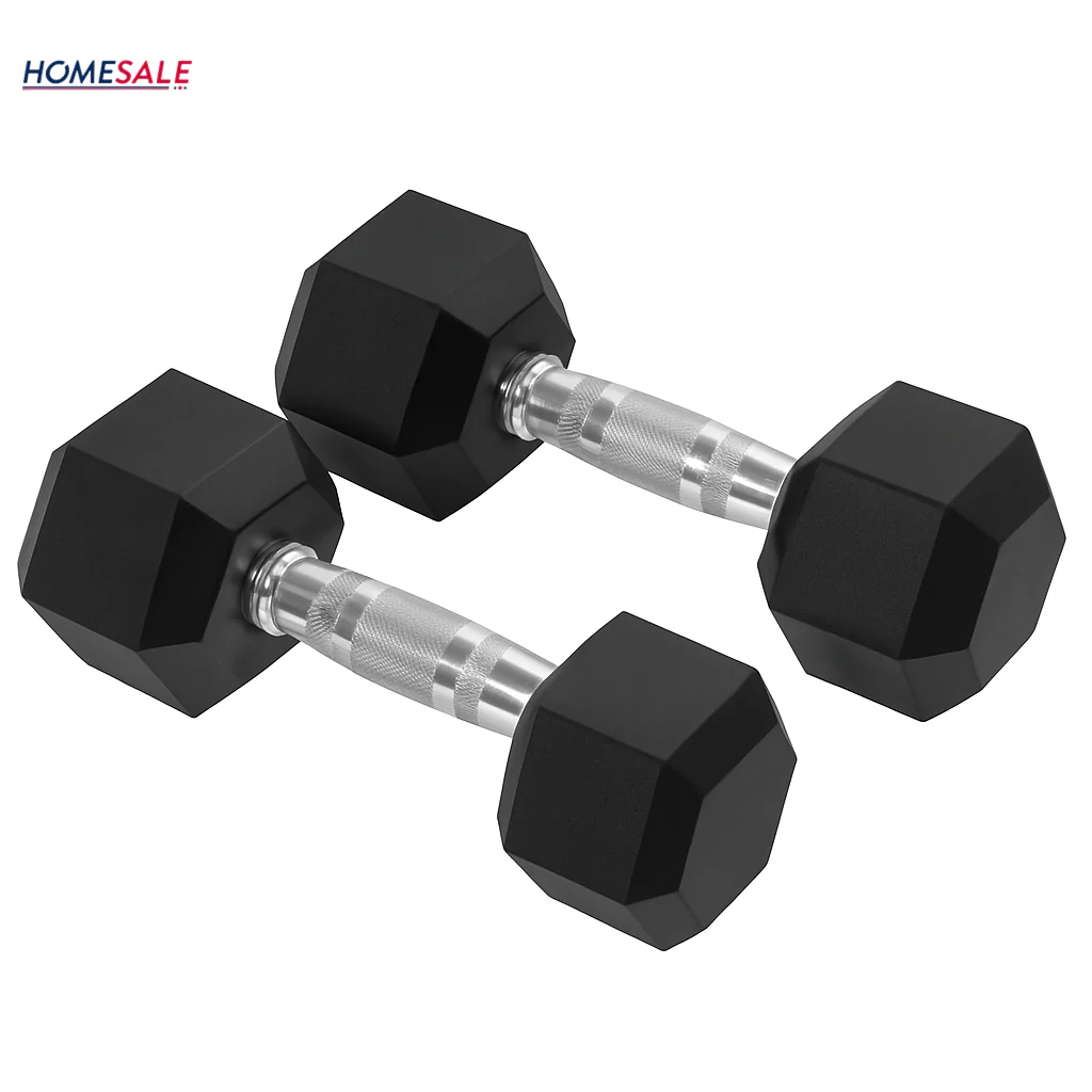 Par de Pesas Hexagonales 15 lbs Encauchetadas 30 Lbs en Total