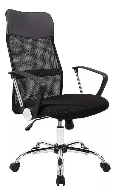 Silla De Oficina Ejecutiva Ergonómica Malla Negra Rotación 360° Altura Ajustable Base Estrella