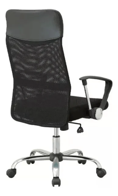 Silla De Oficina Ejecutiva Ergonómica Malla Negra Rotación 360° Altura Ajustable Base Estrella - Image 4