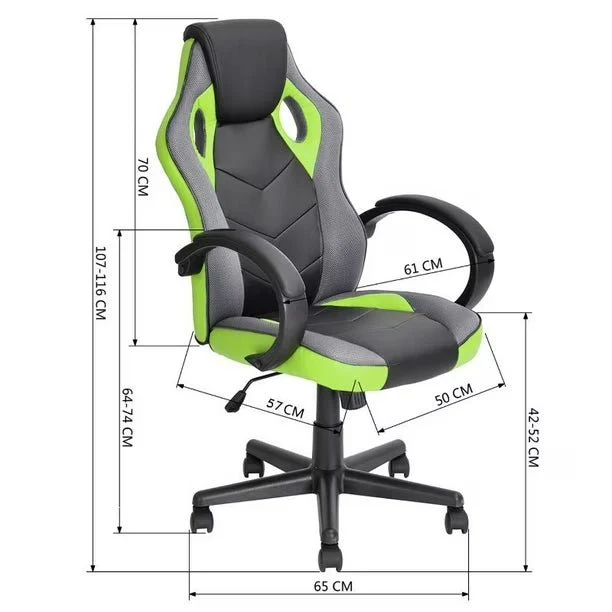 Silla Gamer Ergonomica Reclinable MultiColor cuero sintético - Image 2