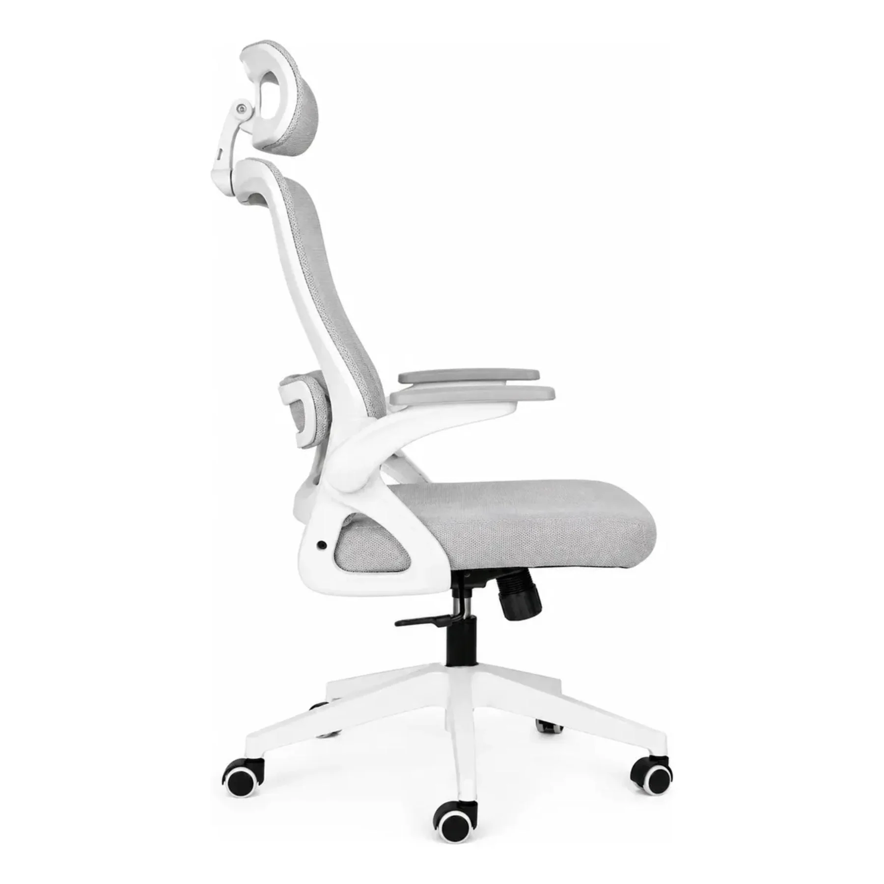 Silla Oficina Ergonomica Reclinable Ajuste Altura Posacabeza Gris Nylon / Policarbonato / Metal - Image 3