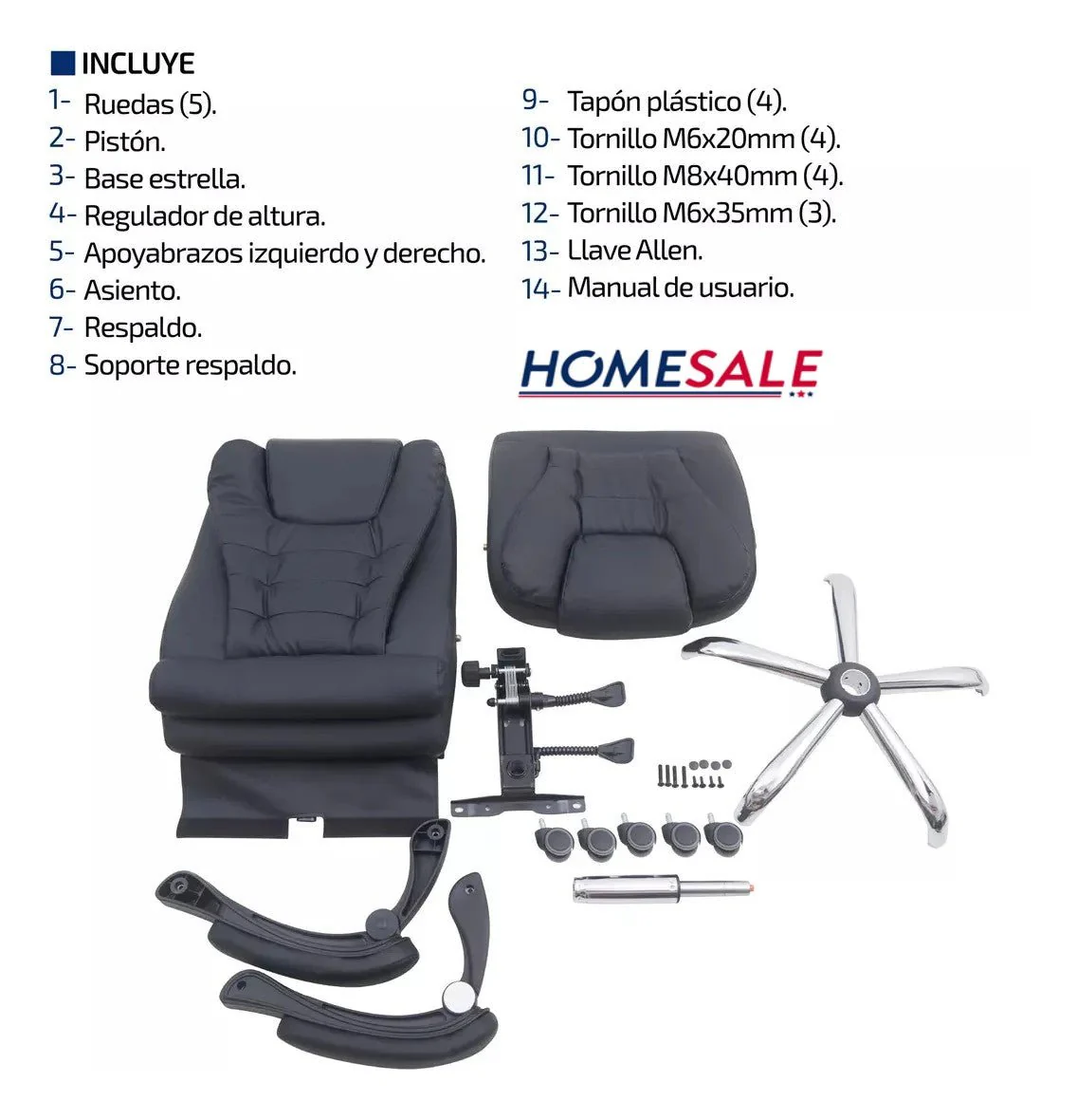 Silla Para Oficina sillón Gerencial Ecocuero Reclinable Altura Regulable - Image 3