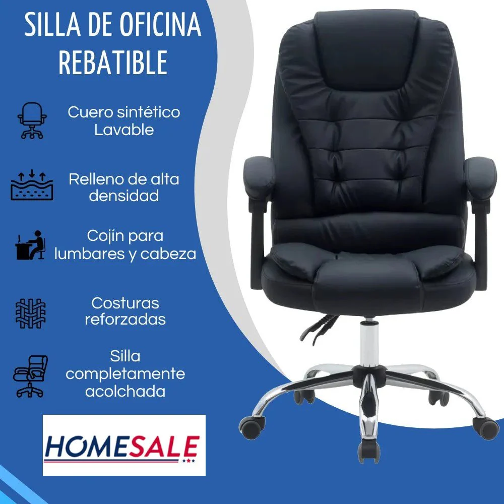 Silla Para Oficina sillón Gerencial Ecocuero Reclinable Altura Regulable - Image 5