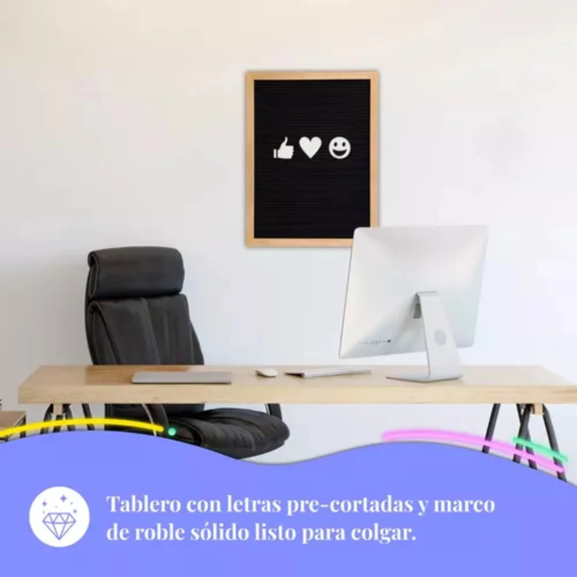 Tablero Pizarra Cartelera Decorativo Mensajes Color Negro - Image 5